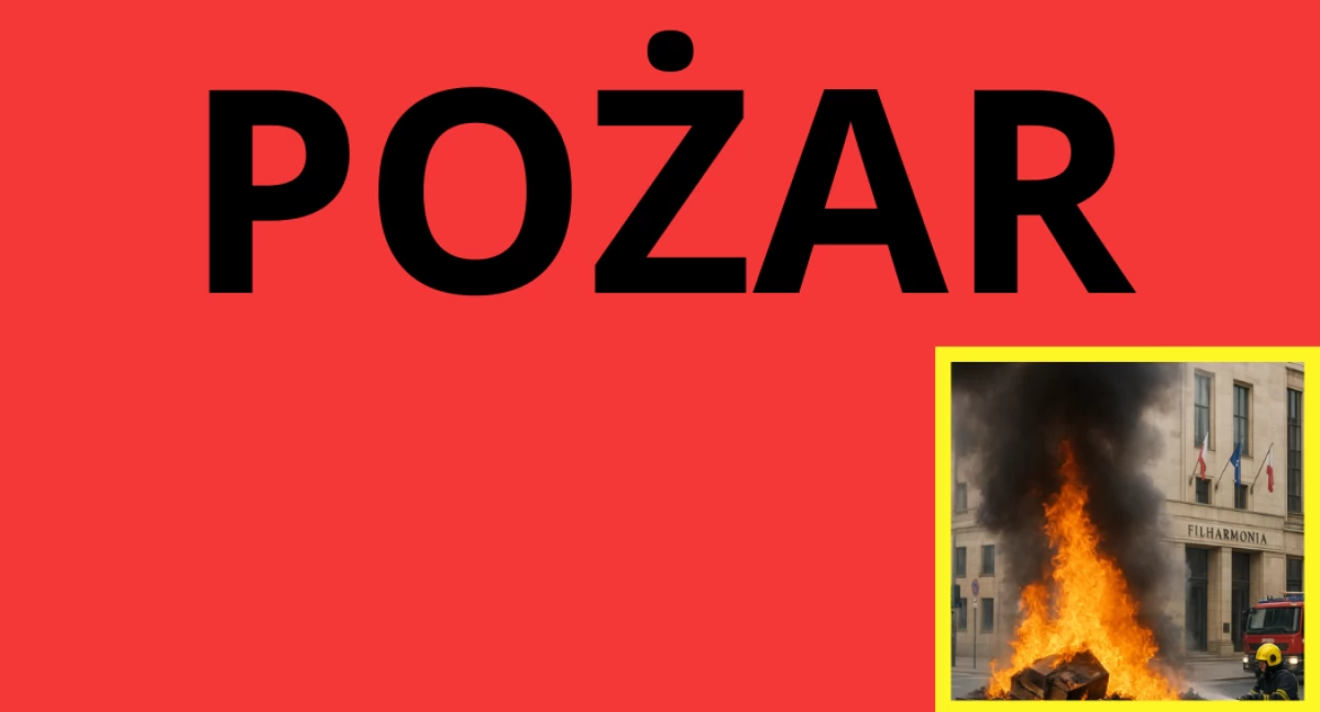Działania służb, Pożar Filharmonii trakcie Konkursu Chopinowskiego! - zdjęcie, fotografia
