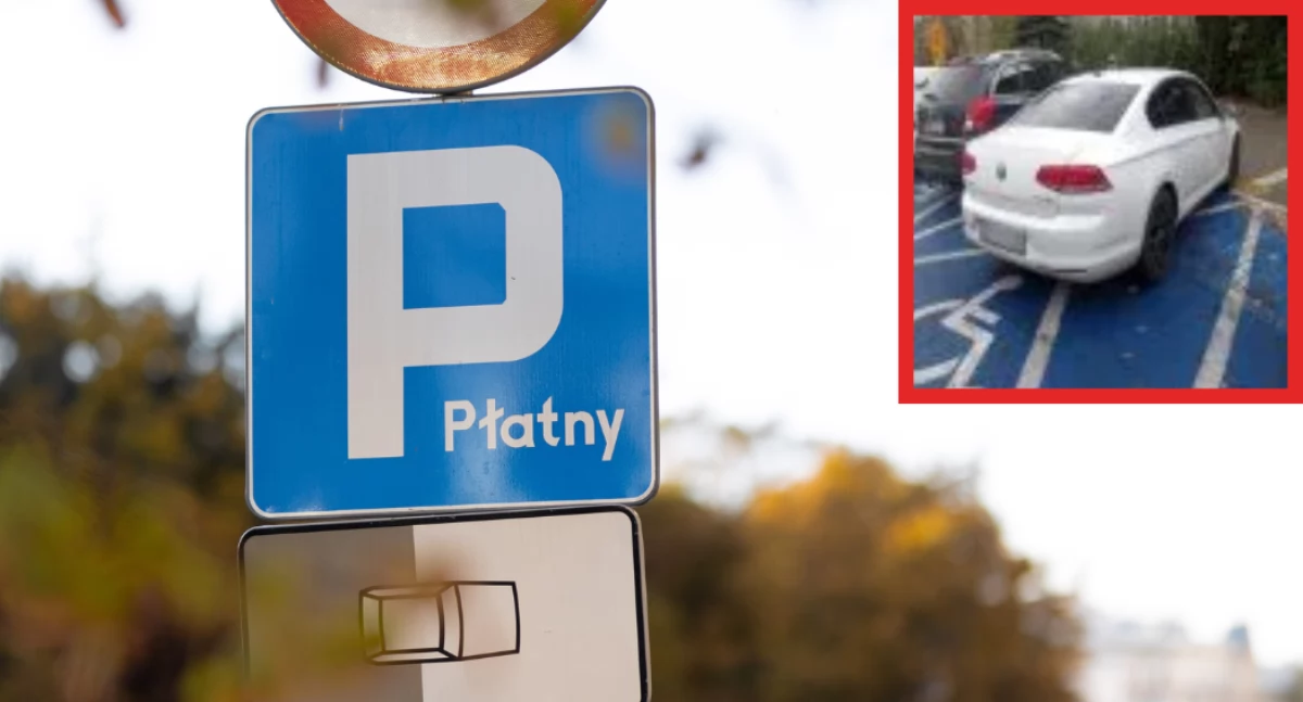 Działania służb, Podrobiona karta parkingowa odholowany Volkswagen finał interwencji Śródmieściu - zdjęcie, fotografia