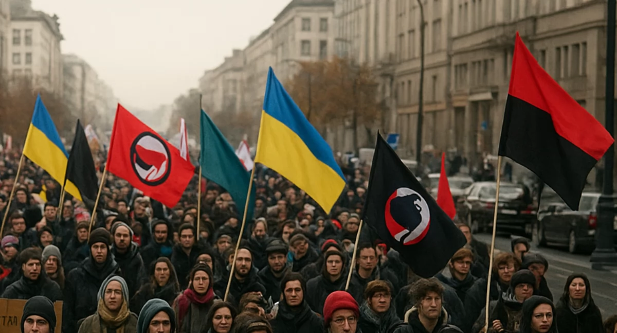 Aktualnosci , Kontra Marszu Niepodległości ulice stolicy zapełnił pochód antyfaszystowski - zdjęcie, fotografia