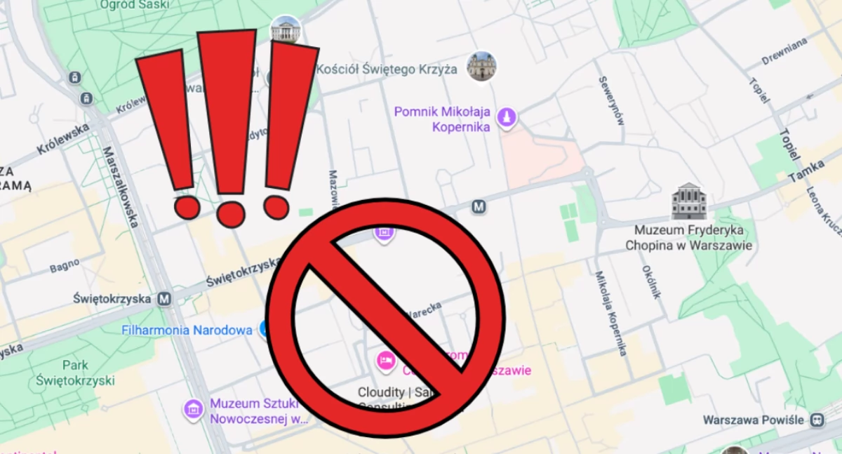 Ulice, Świąteczne wyłączenia Traktu Królewskiego Warszawie zamknięte Krakowskie Przedmieście Świat - zdjęcie, fotografia