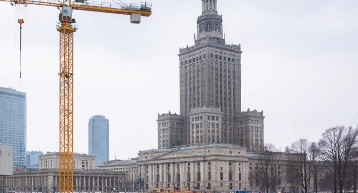 Inwestycje, inwestycja kulturalna centrum Warszawy budowa mrozu - zdjęcie, fotografia
