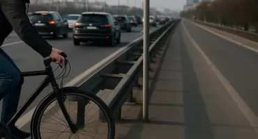 Rowerzysta jechał pod prąd Wisłostradą!